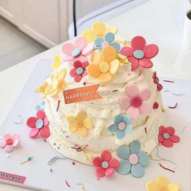 TOPPER CLAY DAISY cake topper bunga artificial bunga palsu estetik aestetic ulang tahun happy birthd