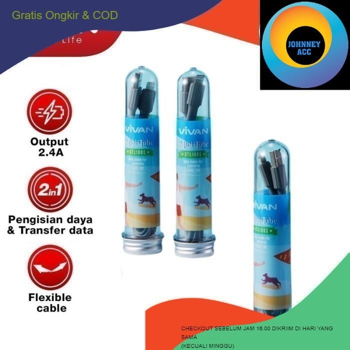 JA CTL100S KABEL DATA IPHONE VIVAN CTL-100S FAST CHARGING 100% ORIGINAL KABEL CHARGER / CAS IPHONE L