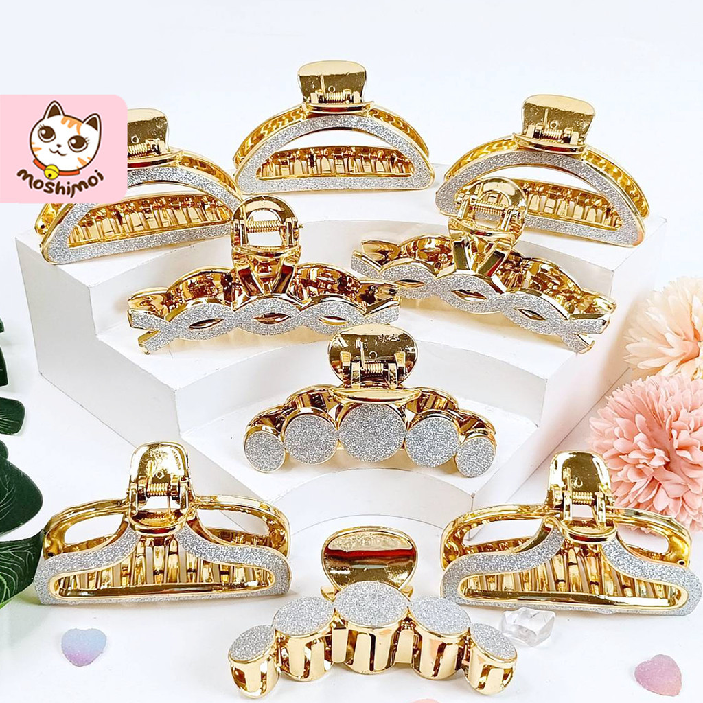 Jepit Rambut Jedai / Jepit Rambut Fashion (B) Gold Lapis Gliter Silver