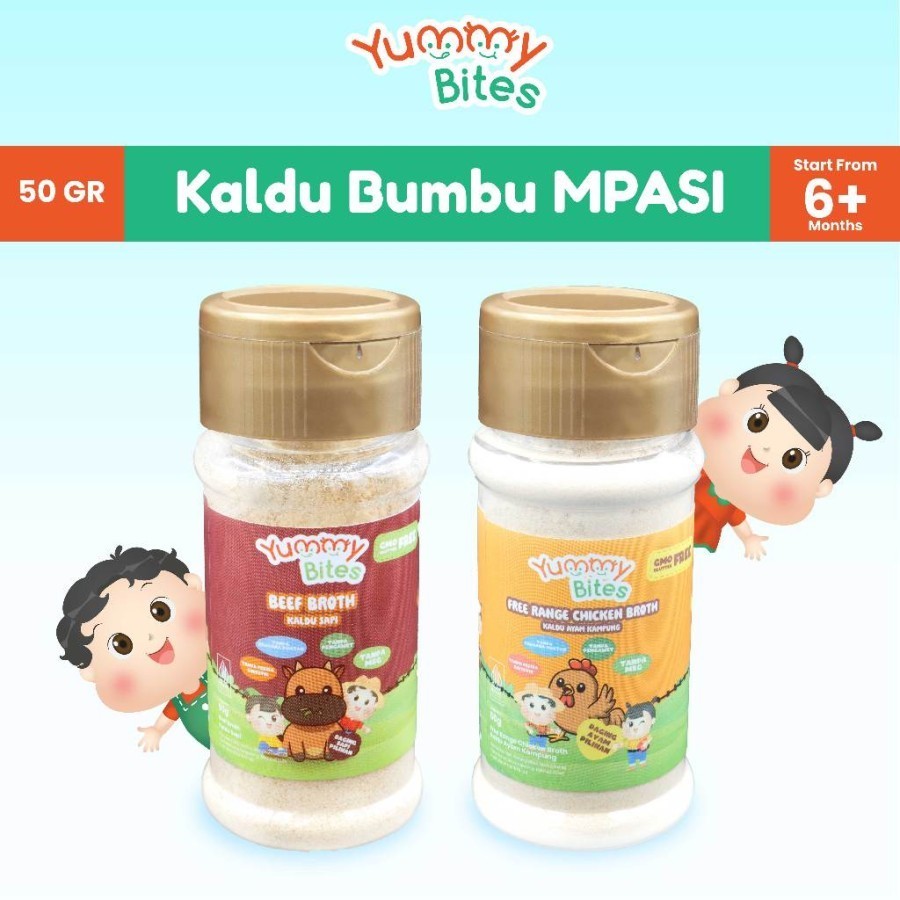 

Yummy Bites Powder Bottle 50gr - Kaldu Bubuk MPASI