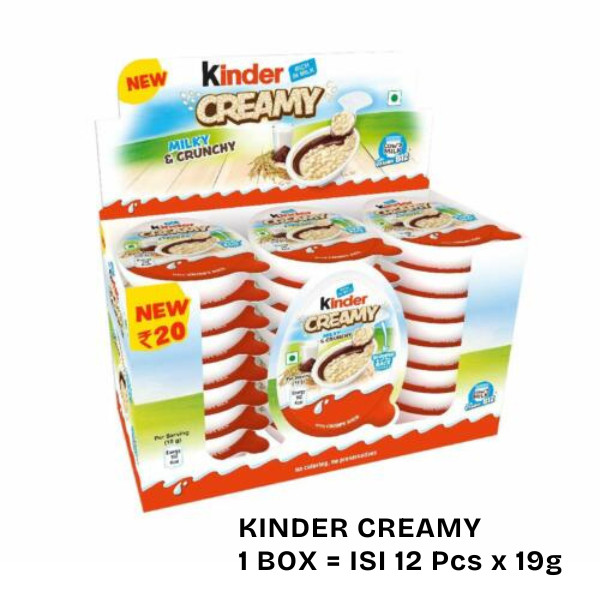 

bGF Kinder Creamy Milky & Crunchy Chocolate Krim Susu Renyah Crispy Kemasan 1 Box Isi 12 Pcs x 19g