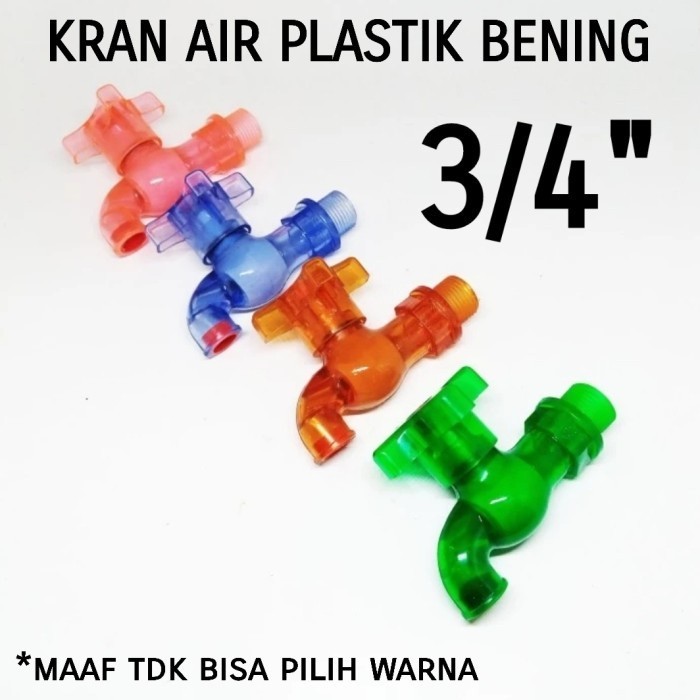 Kran air 3/4" inch Kran air tembok Kran plastik bening 3/4 inch
