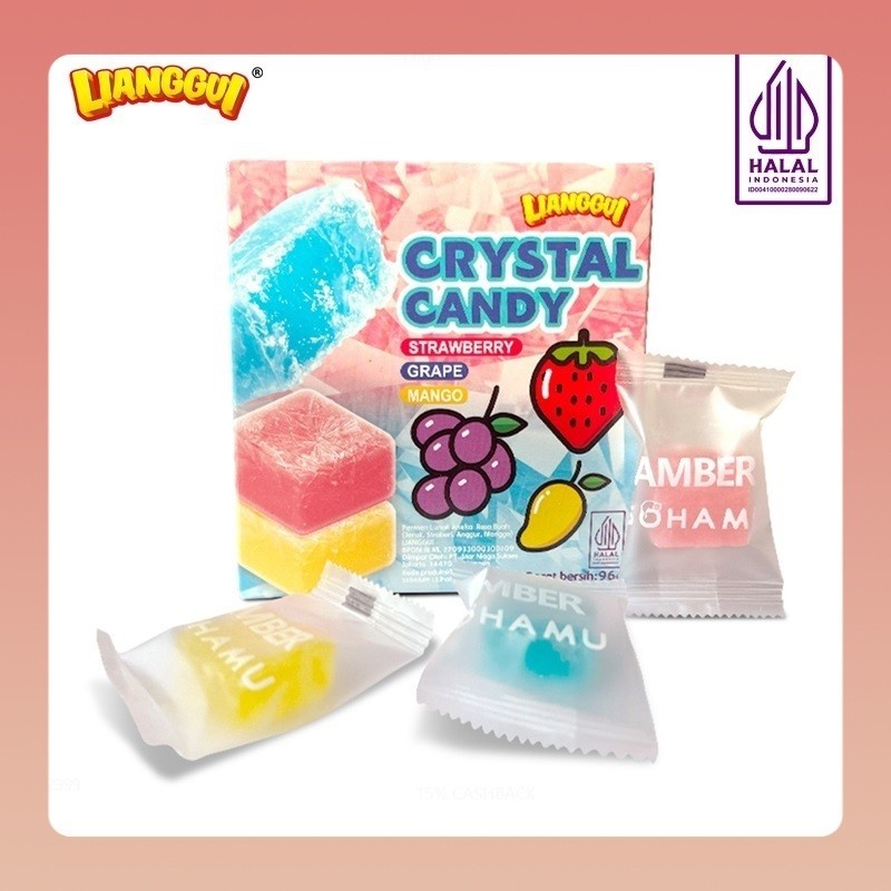 

[Hampers/Gift] [Makanan viral halal]LIANGGUI CRYSTAL CANDY Lianggui Rasa Leci PERMEN LUNAK ANEKA RASA STROBERI, MANGGA Permen Buah Candy Corno Permen Rasa Buah Mangga Jeruk & trawberry Permen Lunak