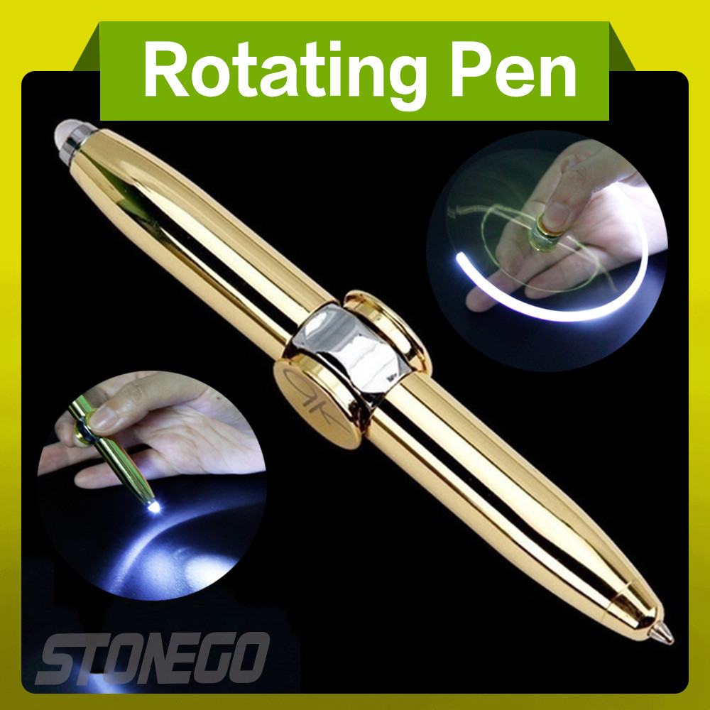 

STONEGO Relieve Stress Spinner Pen Gyroscope Decompression Light Ball Pen Shape Finger Gyro Writing Pen