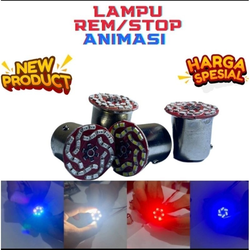 [ DELSER MOTOR ] LAMPU STOP GEPENG BINTANG 30 MATA LED MOTOR BEBEK MATIC SPORT UNIVERSAL 12V DC 12 V