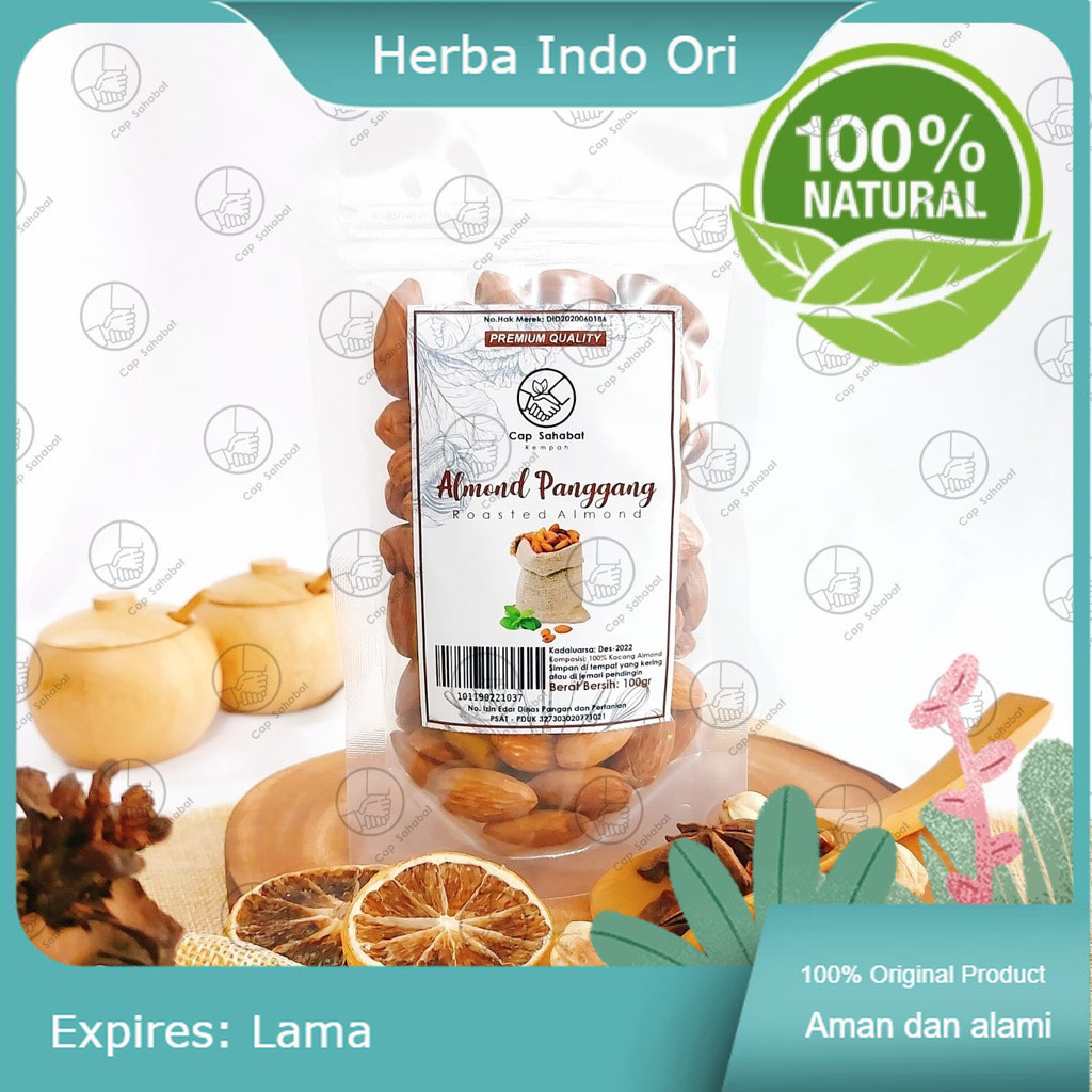 

100gr Kacang Almond Panggang / Unsalted Rosted Almond / Rempah / JSR 100% PREMIUM QUALITY