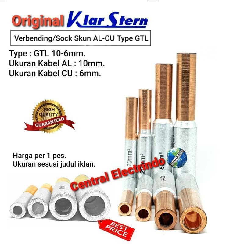 Verbending Bimetal AL-CU GTL 10-10mm Sock Skun/Kabel Konektor KlarStern.