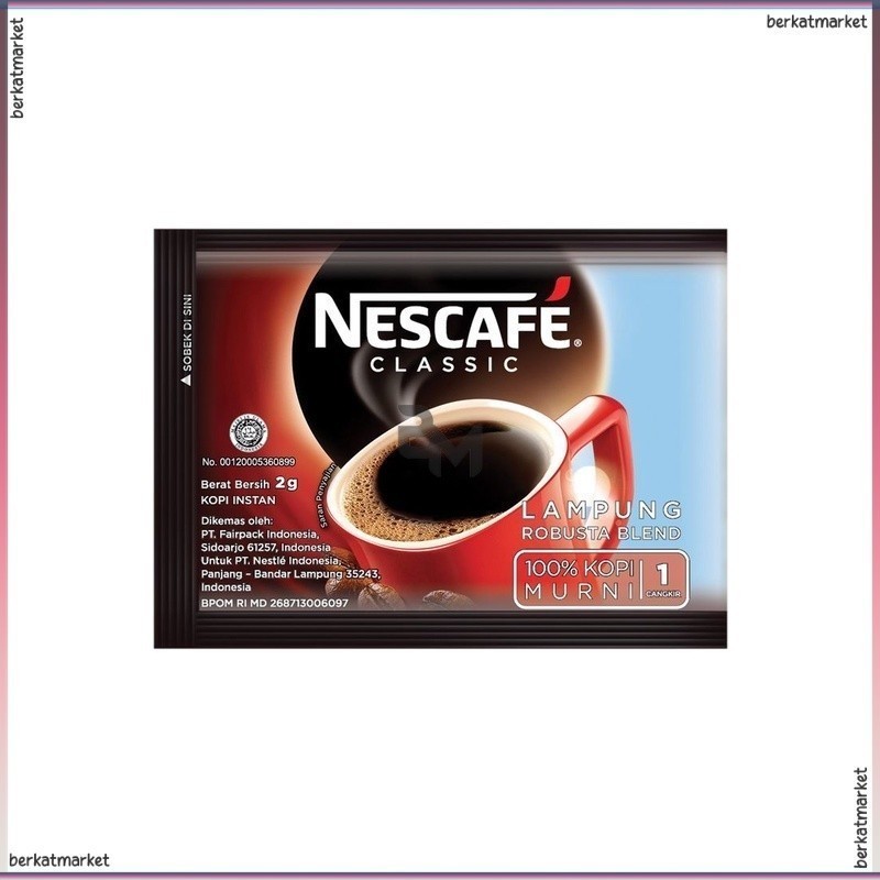 

Nescafe Classic Lampung Robusta Blend Black Coffee Kopi Hitam Espresso Arabic Bubuk Sachet Original Tanpa Ampas Import 2 50 100 200 500 Gr 1kg