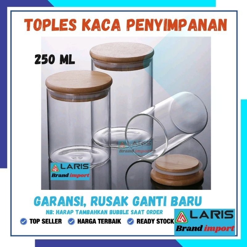 One Two Cups Toples Kaca Penyimpanan Makanan Borosilicate Glass Storage Jar 250ml