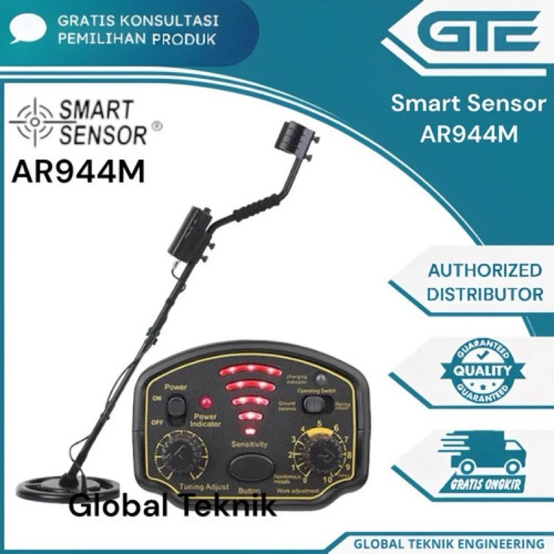 Smart Sensor AR944M Metal Detector Underground Emas Gold Hunter 1.5m