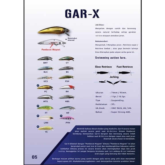 GB67JG Lure Daimaru Gar X 74mm