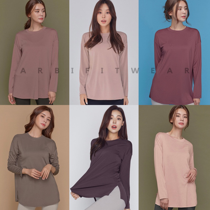 VF56KH STL METRO OVERFIT LONG SLEEVES | Baju Kaos Atasan Olahraga Wanita Hijab Lengan Panjang Gym Fi