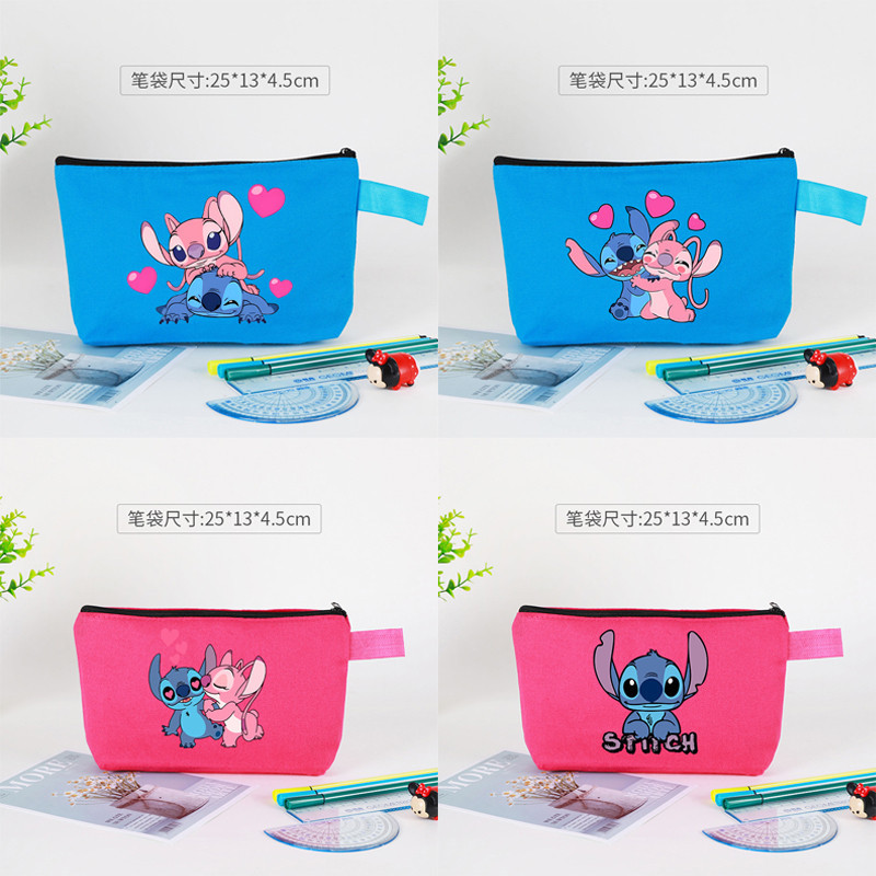 

Disney Stitch Cosmetic Bag Anime Cartoon Printed Pencil Pouch Cute Kawaii Boys Girls Portable Wallet Children's Birthday Gifts