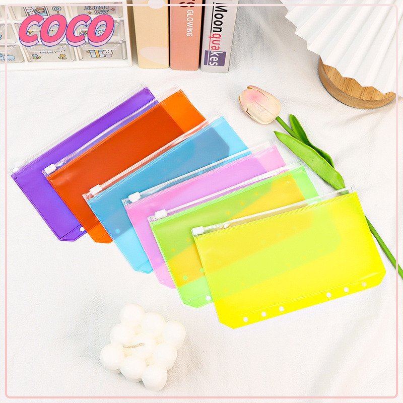 

Tas Penyimpanan Tas Ritsleting Daun Longgar Warna Transparan A7/A6/A5 - coco_market