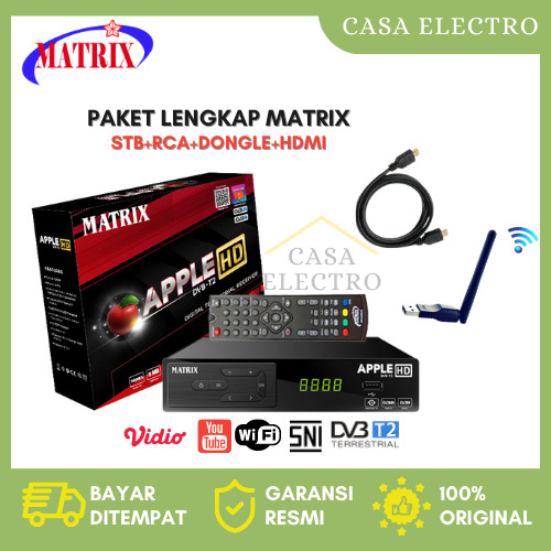 MATRIX Set Top Box TV Digital Matrix Apel Silver Kuning DVBT2 Full HD / Set Top Box Digital Receiver