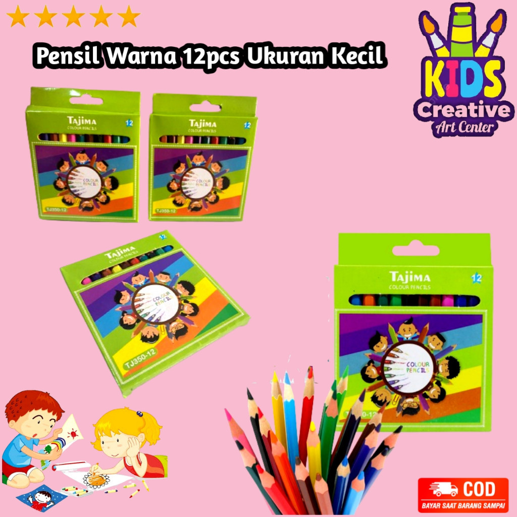 

Crayon Pensil Warna 12 pcs Ukuran Kecil / Collor Pencil Paper Box Classic / S N