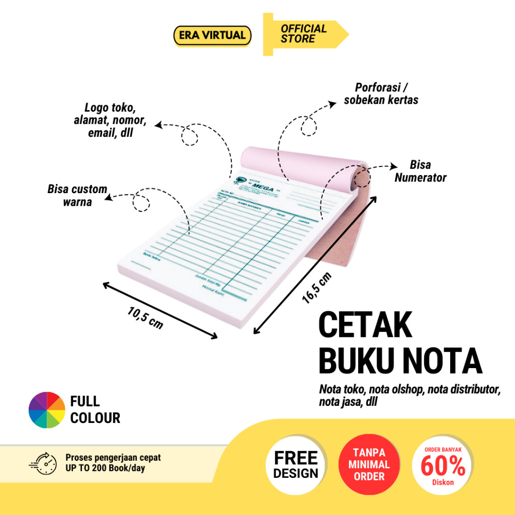 

NOTA CUSTOM (Pembuatan Buku Nota) FREE DESIGN dan NOMERATOR