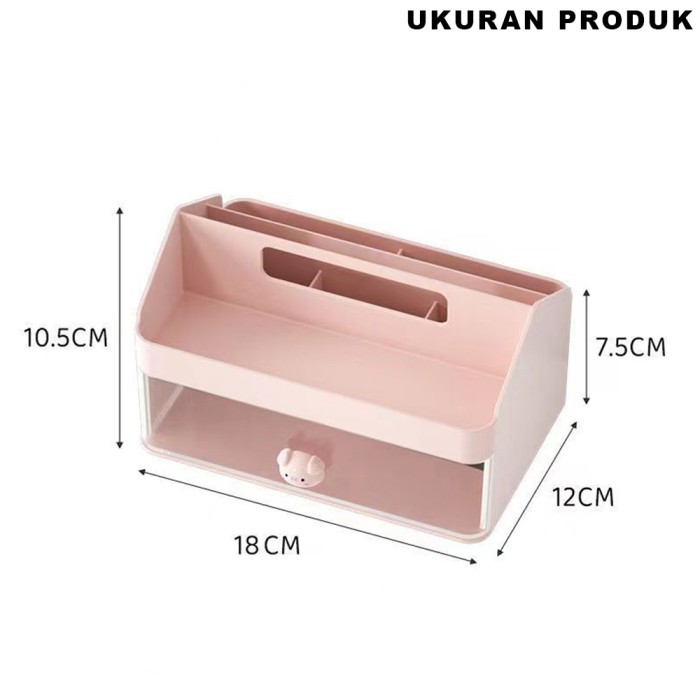 

Rak Meja Laci Tempat Alat Tulis Makeup Dekstop Drawer Drawer Serbaguna - Pink