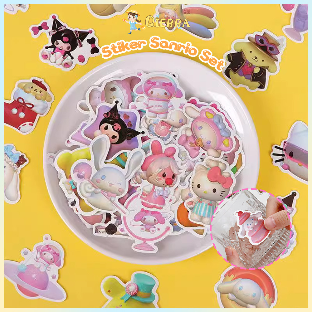

Qierra 100PCS Kuromi Stiker Lucu Kartun Stiker Anti Air Stikers Berperekat Waterproof Mainan Sticker