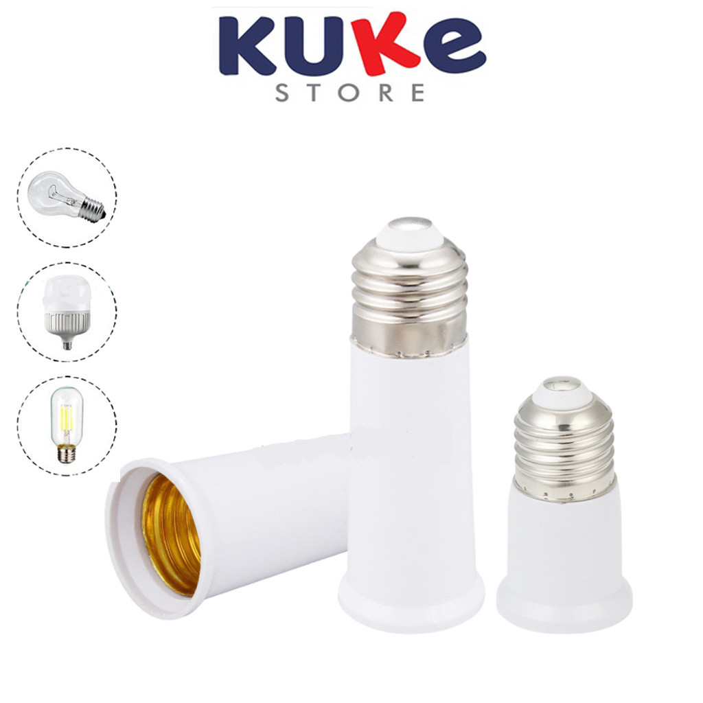 KUKE SAMBUNGAN FITTING LAMPU DOWNLIGHT BOHLAM LED BOLA LAMPU E27 SOCKET/SAMBUNGAN PEMANJANG FITING E