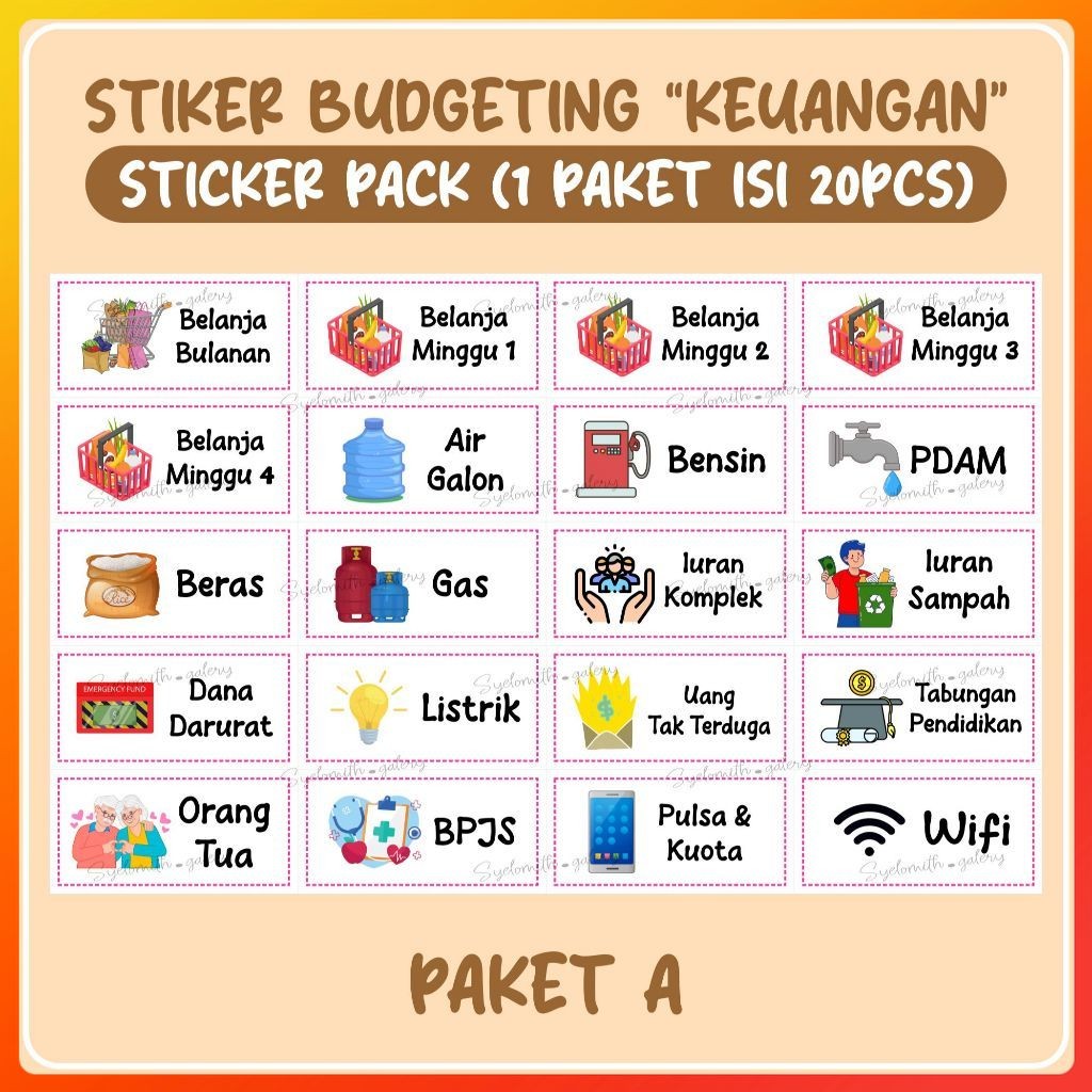 

Stiker Budgeting Isi 20Pcs Anti Air - Stiker Dompet Keuangan 20Pcs Waterproof - Colorfulolshop 12