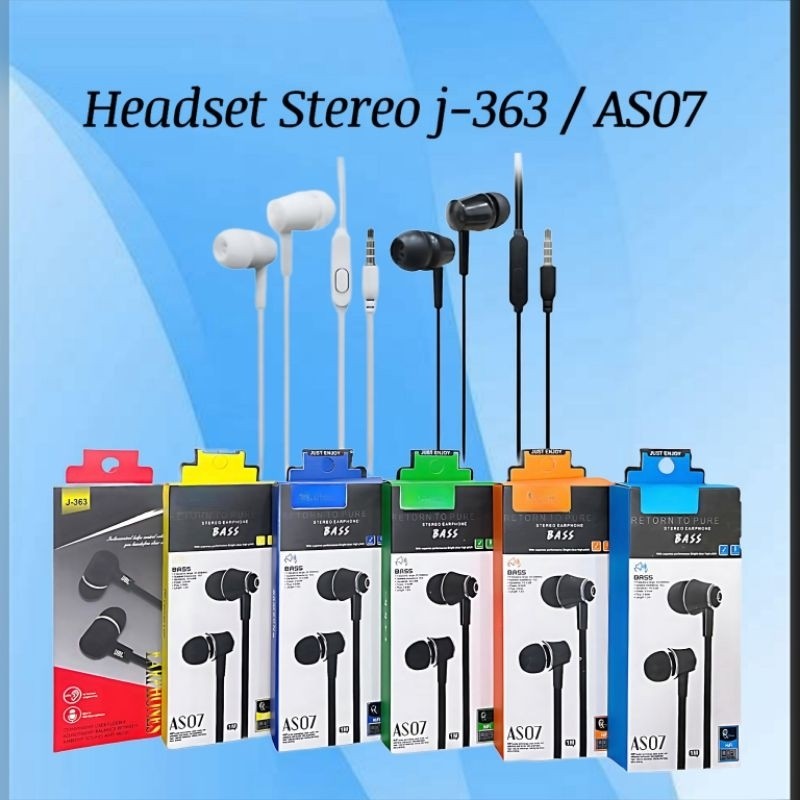 - HF/Headset AS07 Audio Stereo Earphone