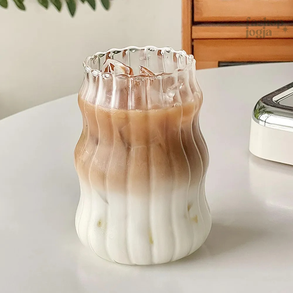 Gelas Kaca Kopi Estetik Aesthetic Unik Cocok Untuk Ngopi Cantik Coffee Glass Borosilicate