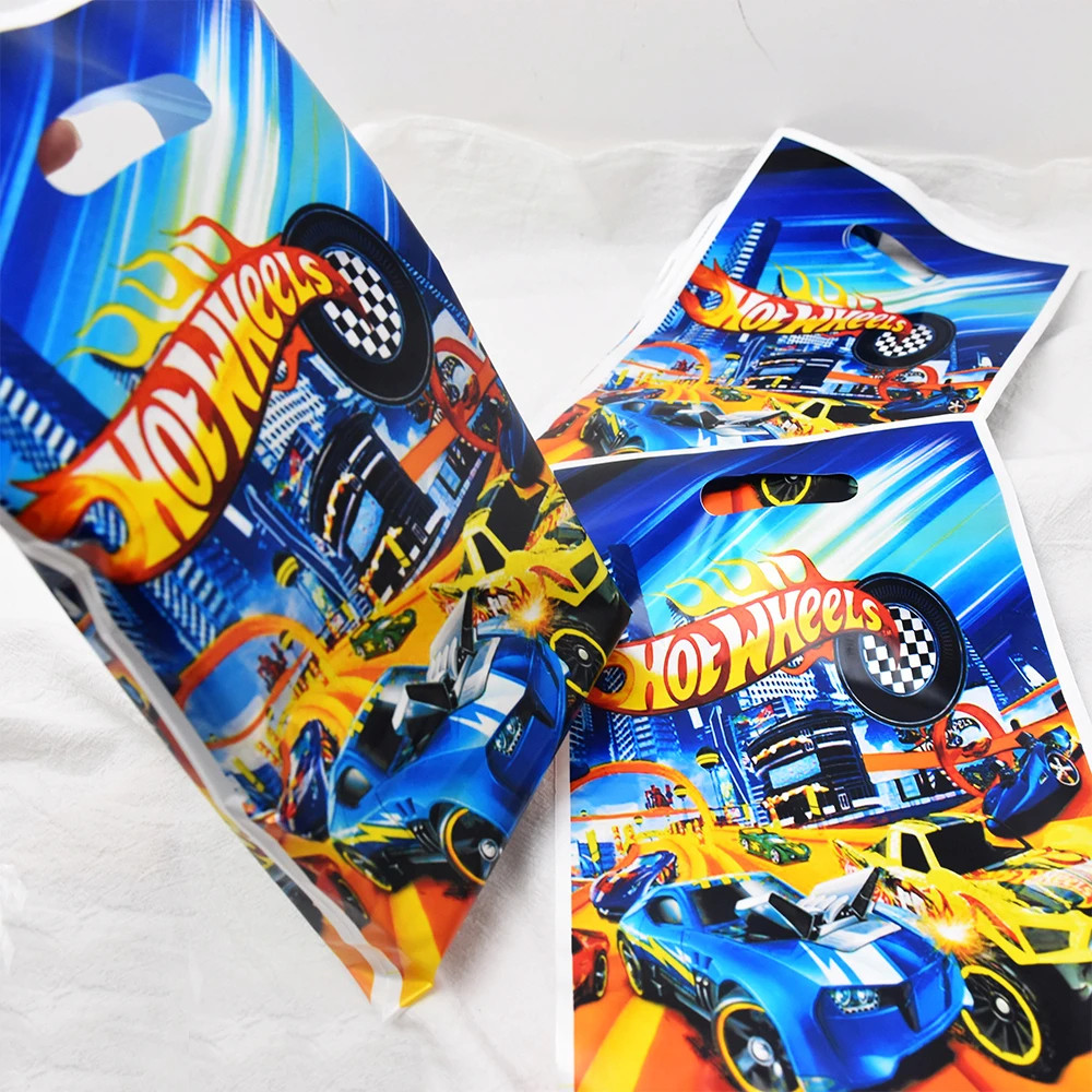 

10/20/30pcs Hot Wheels Theme Kids Boys and GirlsFavors Happy Birthday Party Gifts Surprise Candy Bags Decorations Loot Bags