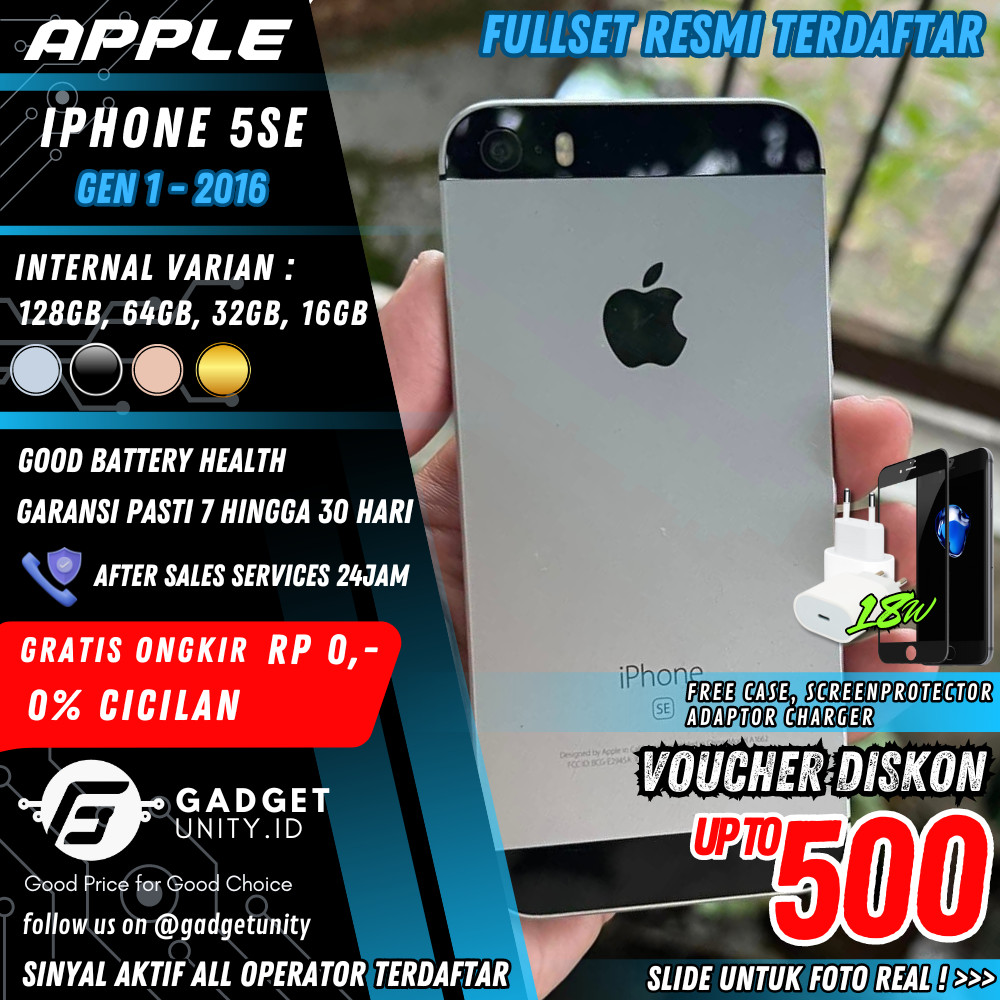 iPhone 5s SE 64GB Resmi Second Fullset Grey Rose Gold Silver