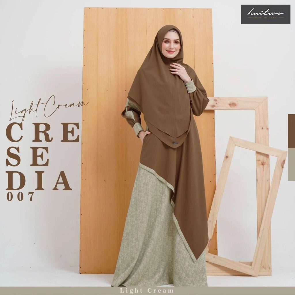 Yen - One Set Hijab dan Gamis Ibu Wanita Dewasa Cresedia 007 by Nibras