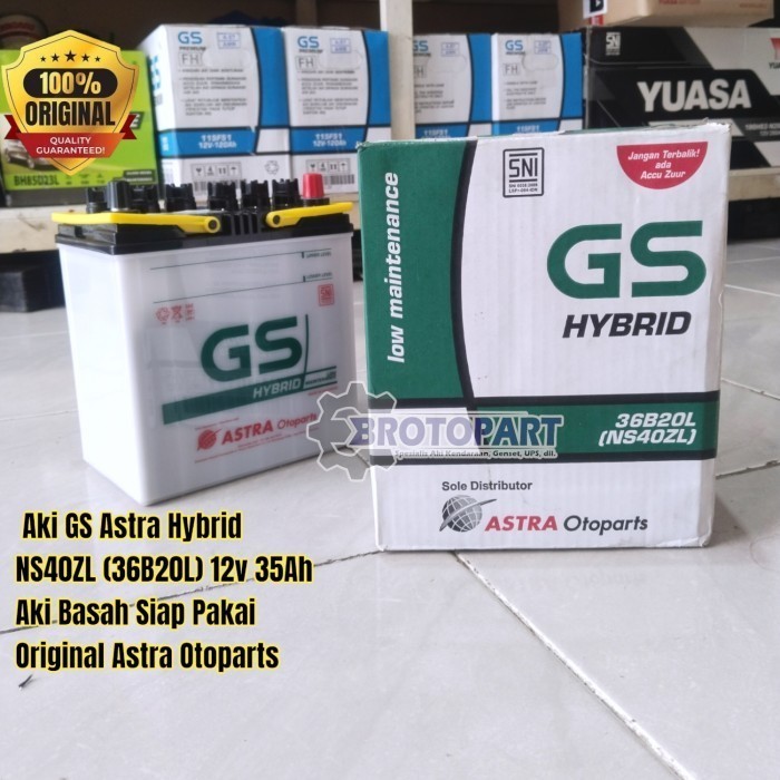 Aki Mobil Toyota Avanza Veloz New, Calya, Raize GS ASTRA Hybrid NS40ZL 35Ah