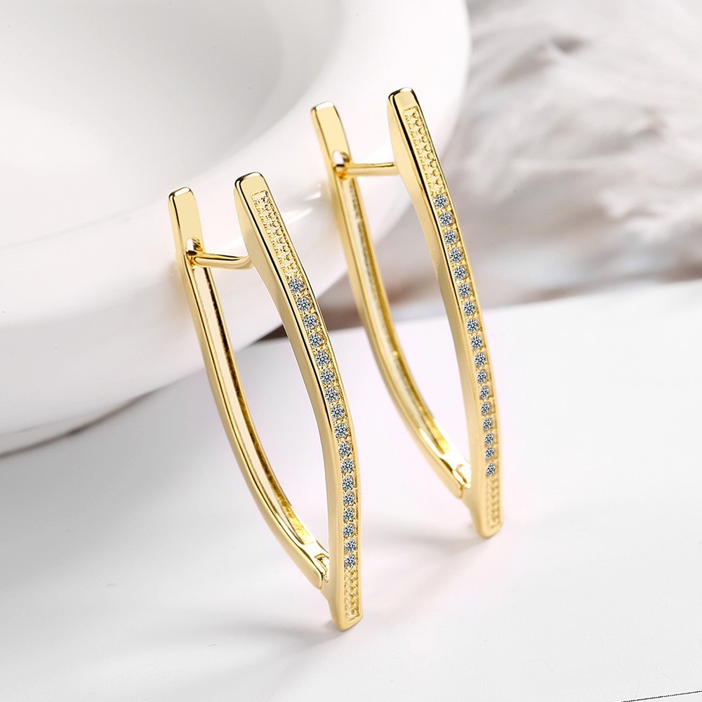 18k Earring Real Gold Stud Earring Original Diamond Jewelry Gemstone Orecchini Bohemia Aros Mujer Or