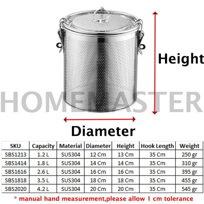 Saringan/Strainer Bumbu/Spices/Rempah Sup/Kuah Stainless SUS304 SBS - 12x13 Cm