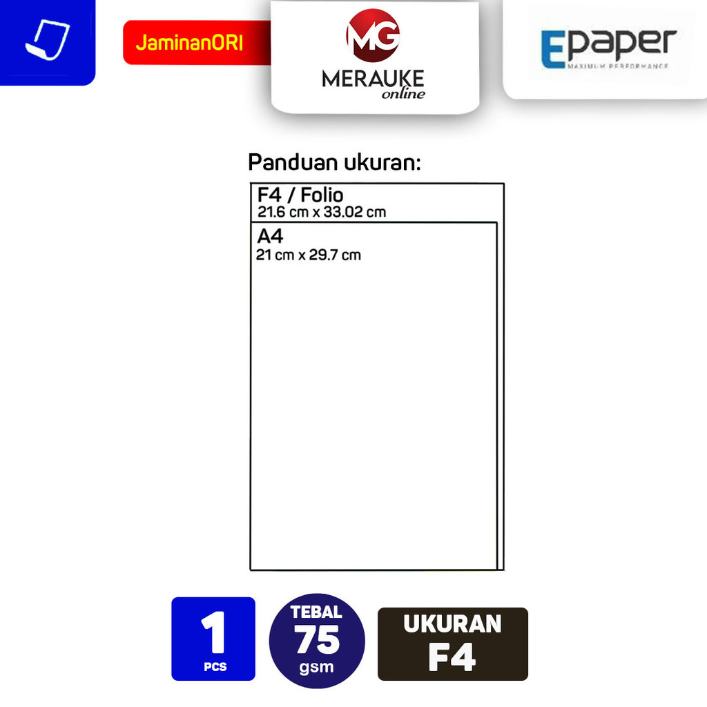 

Kertas HVS E-Paper F4 75gsm Isi 500 Lembar