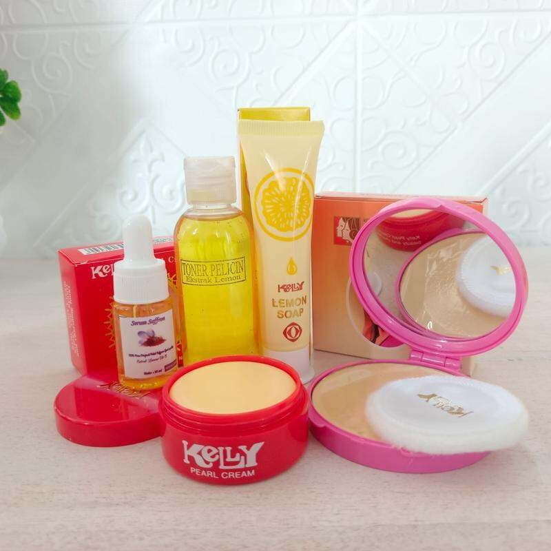 Paket Komplit Kelly 5in1 /lemon Kelly 25g- cream Kelly 15g - serum safron 10ml- toner pelicin 60 ml-