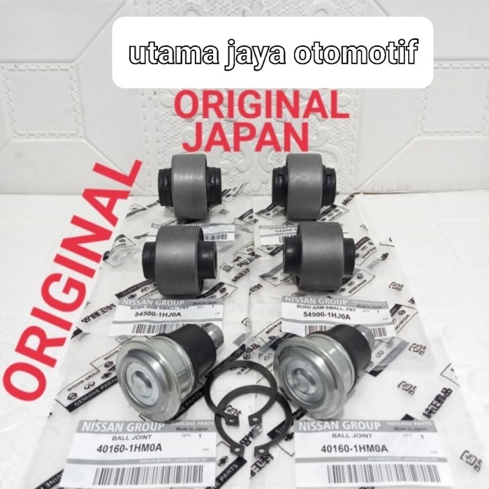 bushing arm depan besar+kecil+ball joint nissan march datsun go ori