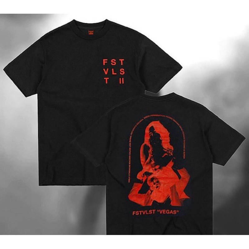 【COD】KAOS T-Shirt BAND FSTVLST-FSTVLST II VEGAS RED Bahan Tebal Cotton Combed 24s baju distro lembut