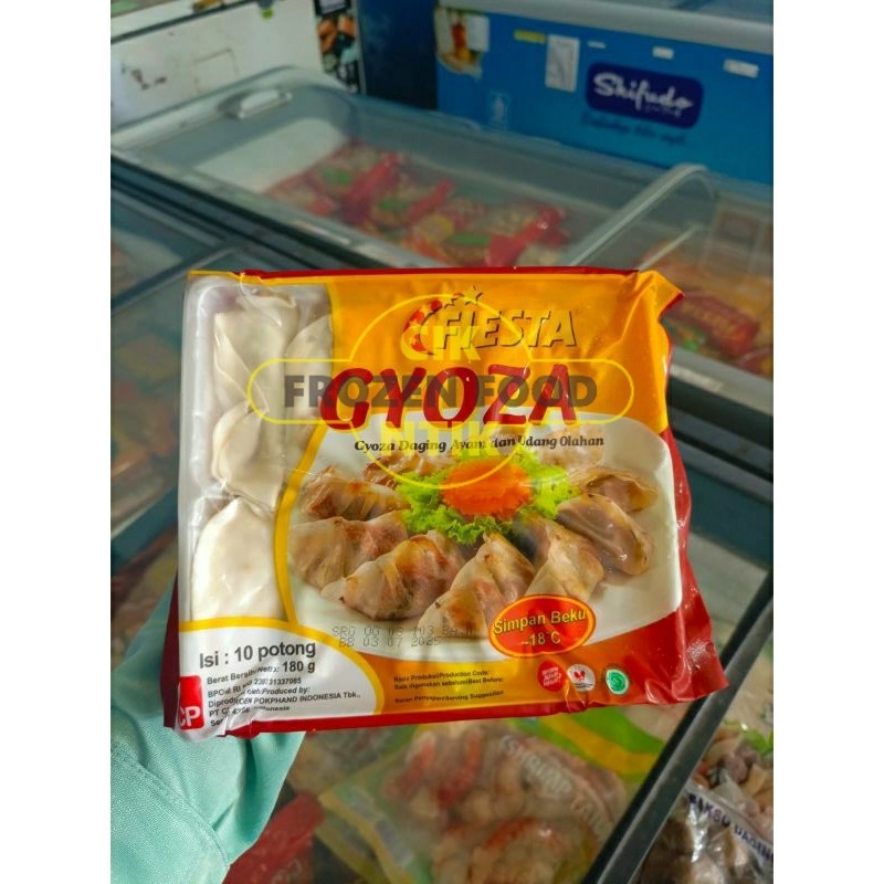 

Fiesta Gyoza ayam dan udang 180 gr Frozen food cik ntik Jambi cemilan jajanan seblak korea jepang