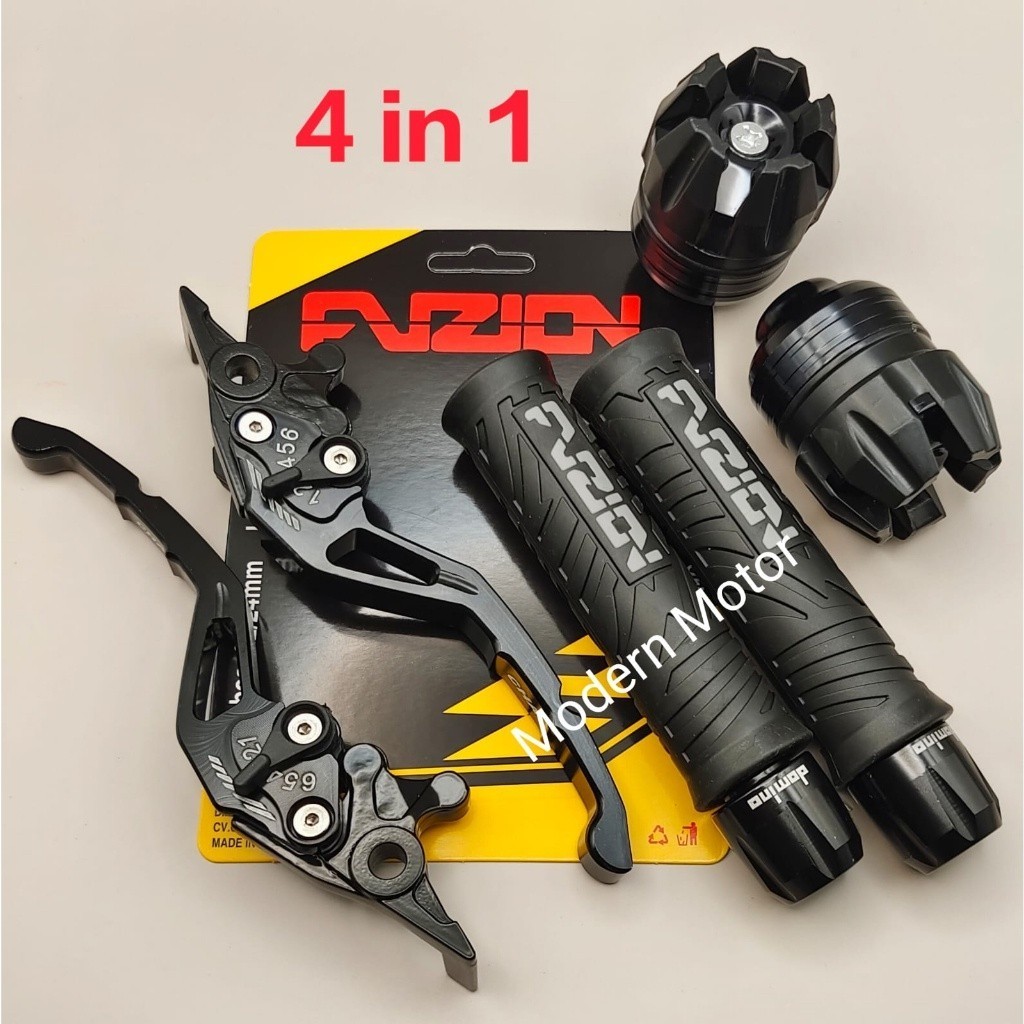 DEOS Paket 4in1 Model Hayaidesu THE STORM Handgrip FUZION + Jalu Stang CNC + Jalu As + Handle Rem Se
