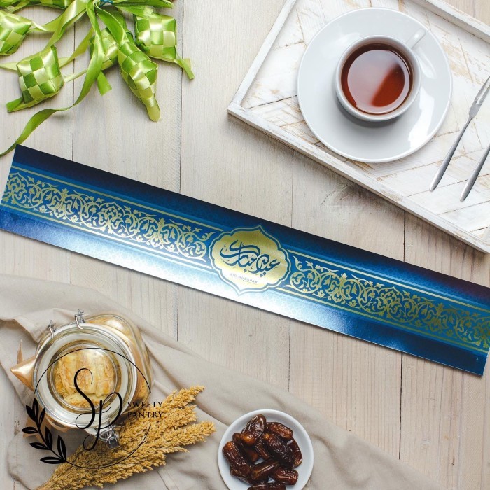 

NEW PROMO~[Best Quality] PAPER BELT SLEEVE IDUL FITRI DUS BOX PACKAGING KUE LEBARAN PEARL - BLIF06 H BLUE