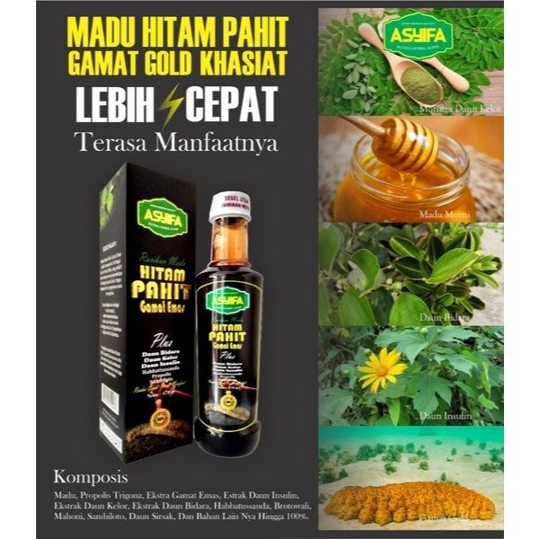 

(BISA COD) Asyifa Madu Hitam Pahit Plus Gamat 470gr