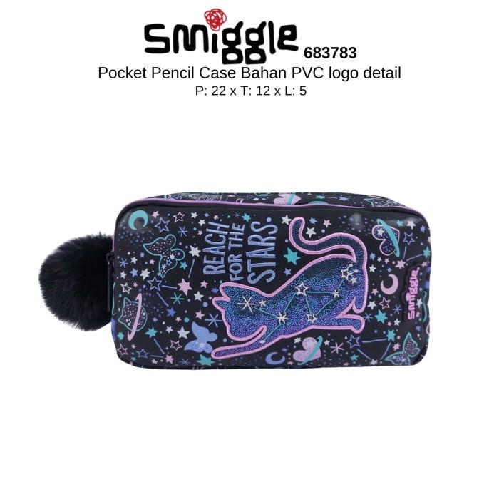 

[BEST]Promo Pencil Case Smiggle Kotak pensil tempat pensil alat tulis - cat star 683783