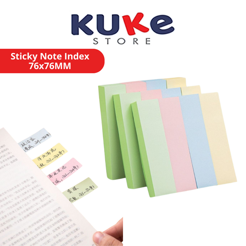 

Sticky Note Index 76x76MM 100 Lembar / Kertas Catatan Kecil Untuk Pembatas Halaman Pengingat Tugas Sekolah Pekerjaan Job Reminder / Mini Notes Stick Paper / Memo Pesan Tempel Halaman Buku Meja Kerja Komputer Telepon Warna Macaron Pastel Soft Colour