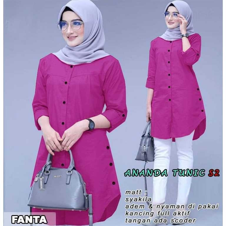 BOOM - S2 TUNIK ANANDA JUMBO SYAKILA  Fashion Pakaian Tunik Atasan Wanita Muslim
