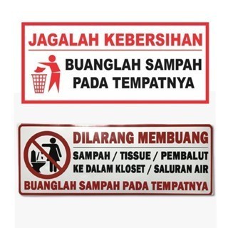 

(SKN) Stiker Vinyl Di Larang Membuang Sampah Tissue Tisu Pembalut Kedalam Kloset Atau Saluran Air Buanglah Sampah Pada Tempatnya Jagalah Kebersihan Sticker Laminasi Glossy