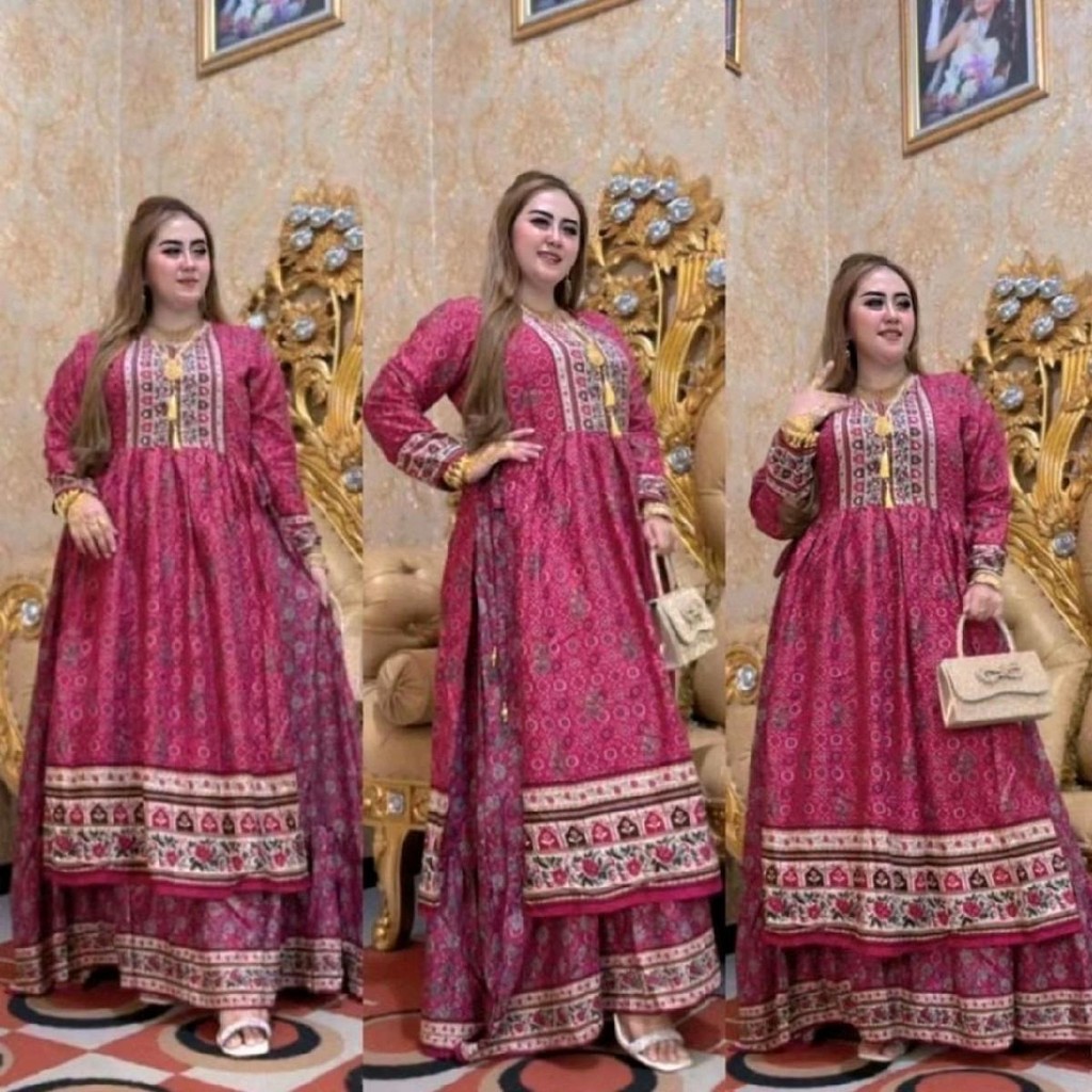 Gamis Wanita Hindi Lidah Balifa Bahan Katun Rayon Premiyum Standart & Jumbo Ld 110-120 Pb 138 Busui