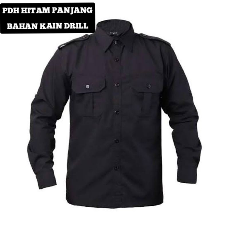 Baju PDH Hitam Lengan Panjang/Baju Security