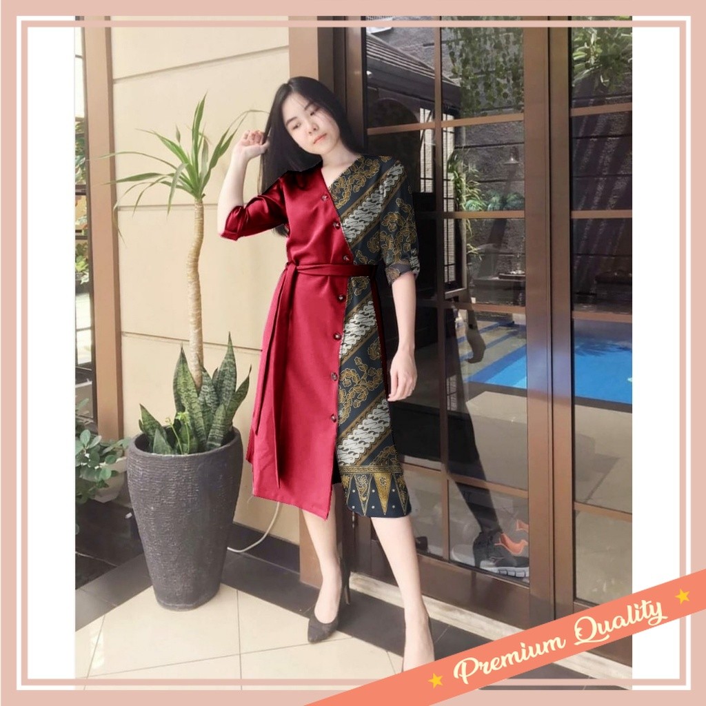 PROMO DRESS NATAL MURAH KEKINIAN KOREAN STYLE / WE-STORE-DRESS NATAL TERBARU-DRESS BATIK-DRESS REMAJ