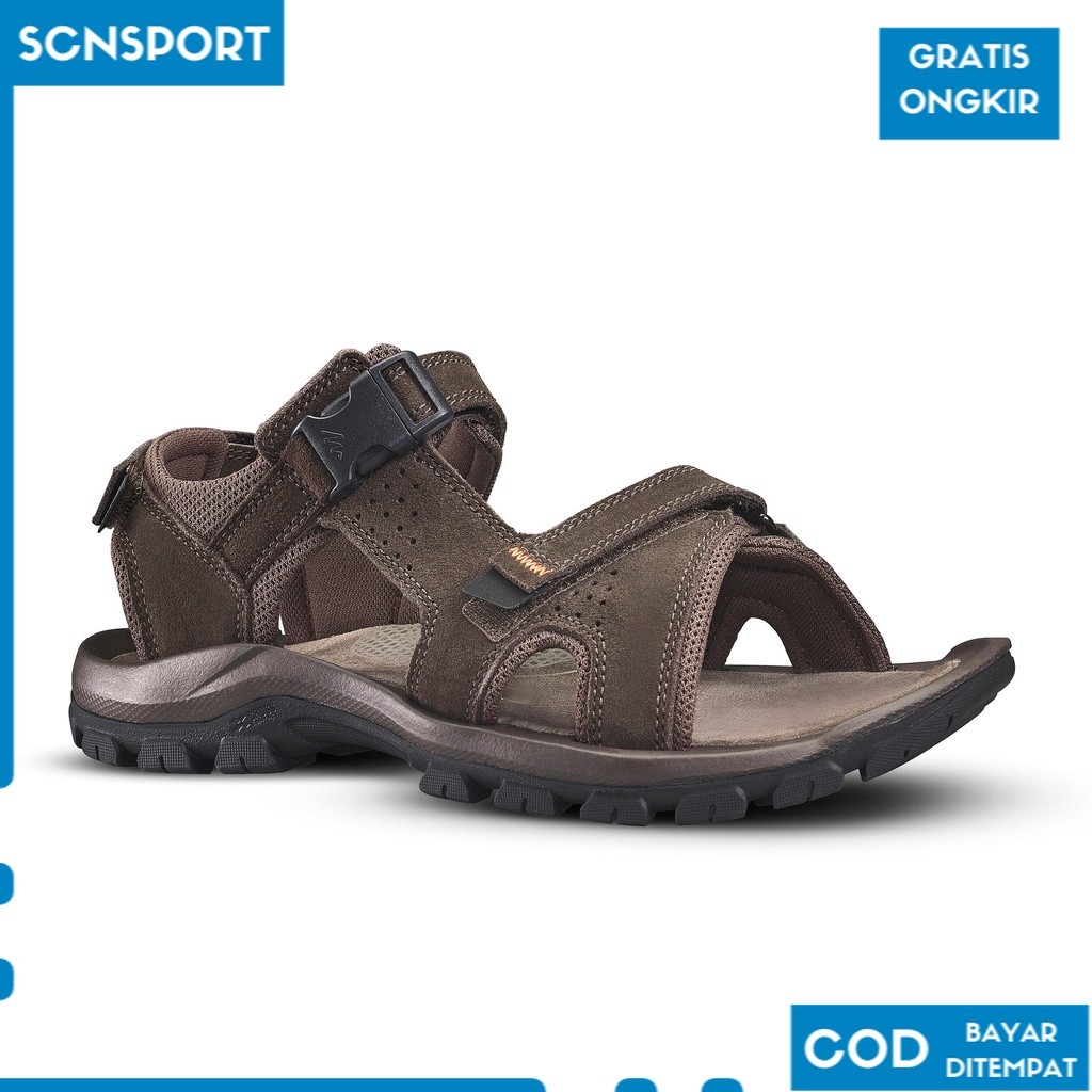 QUECHUA Sendal Hiking Kulit Pria NH120  8583436 SP1