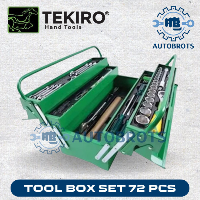 TEKIRO Tool box Set 72pcs / Mekanik Toolbox Set Besi 3 Susun 72pcs ST-TB1944